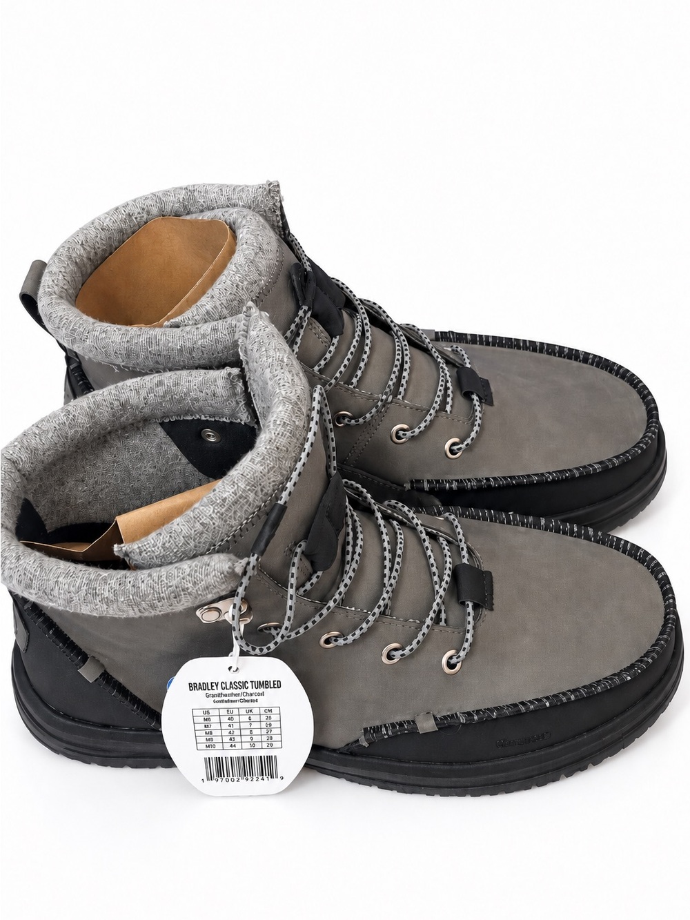 HEYDUDE Bradley Classic Tumbled Boots Granite Grey/Multi Men’s Size 9 NWT
